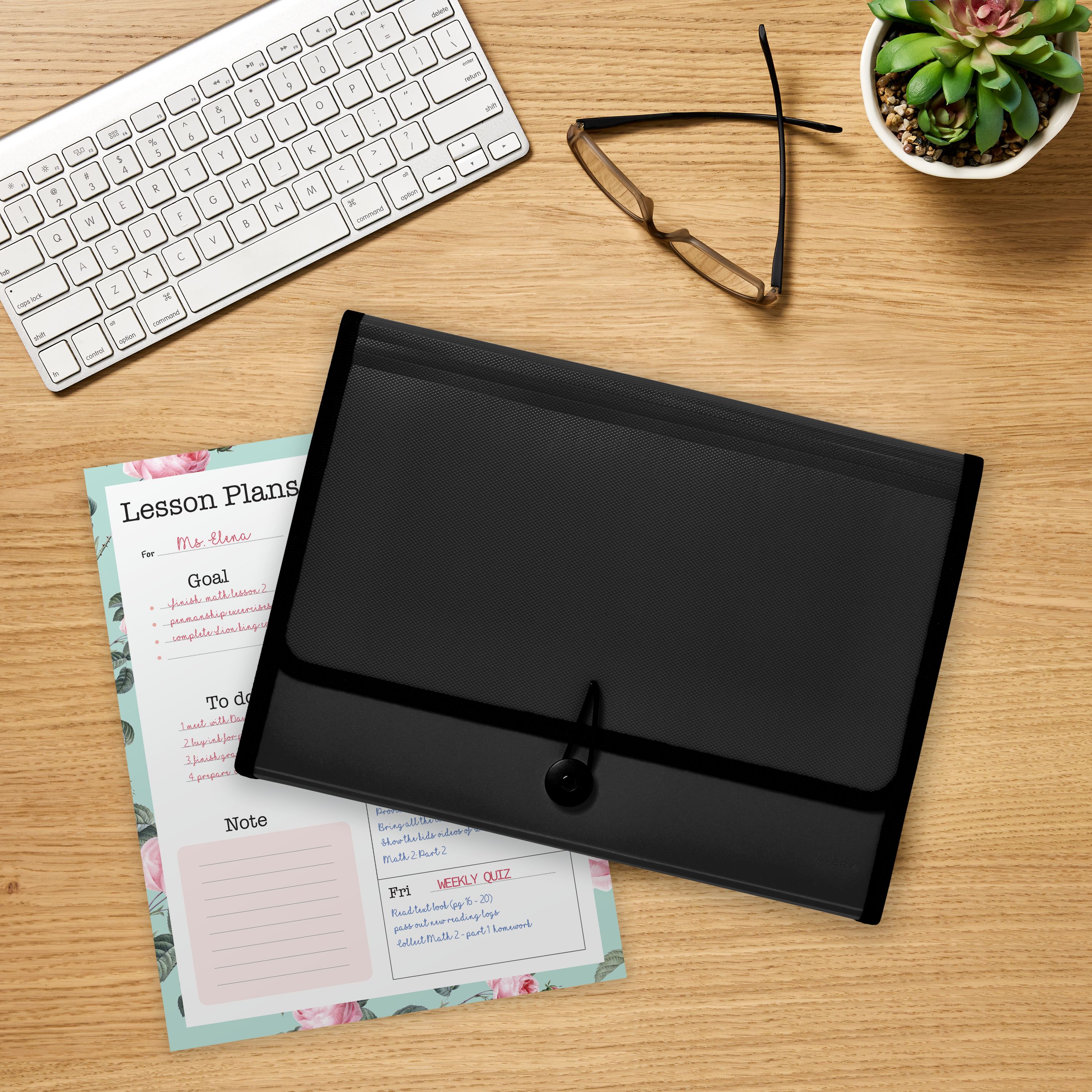 Expanding File Folder, 13-Pocket, Black 73553 | Avery